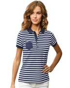 Auslaufartikel ― JMS 2908 ― Damen Bio Baumwolle Streifen Polo Shirt