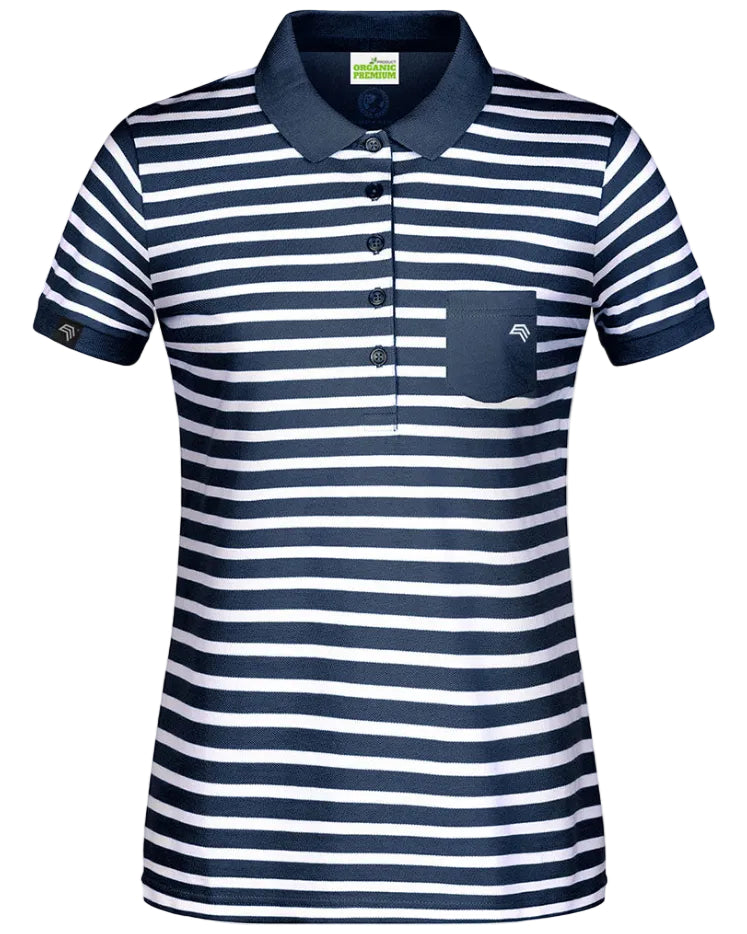 Auslaufartikel ― JMS 2908 ― Damen Bio Baumwolle Streifen Polo Shirt