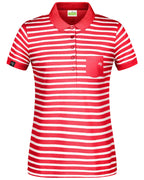 Auslaufartikel ― JMS 2908 ― Damen Bio Baumwolle Streifen Polo Shirt