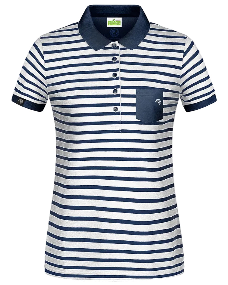 Auslaufartikel ― JMS 2908 ― Damen Bio Baumwolle Streifen Polo Shirt