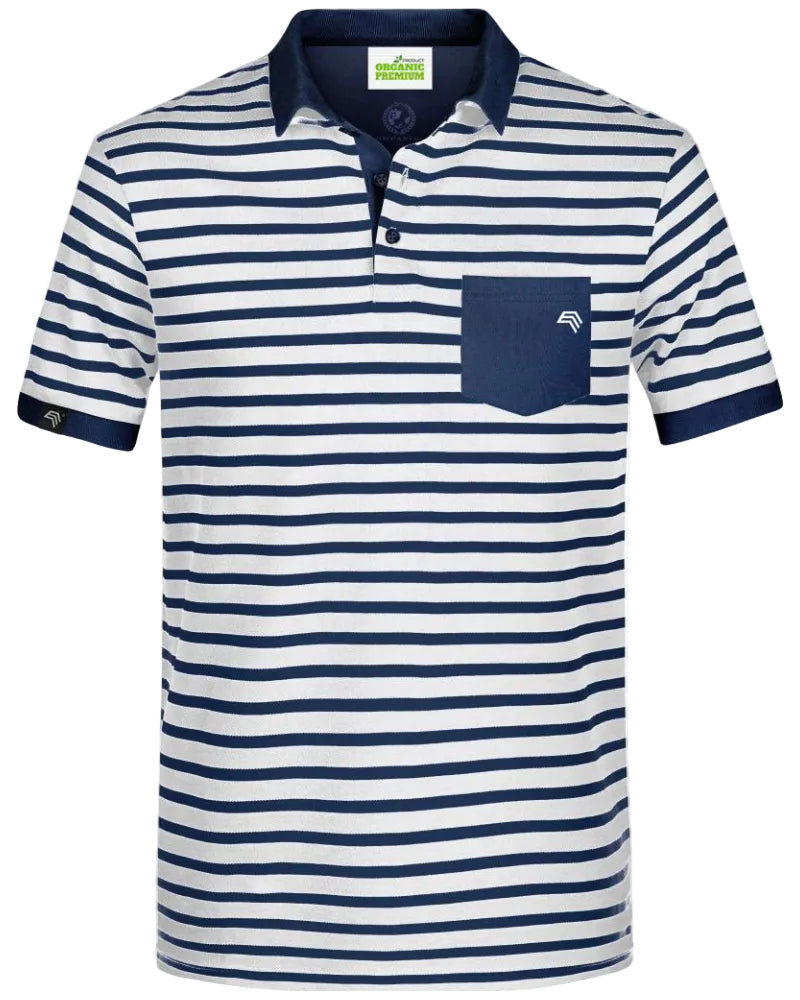 ― % ― JMS 3008 ― Unisex Bio-Baumwolle Polo Shirt gestreift