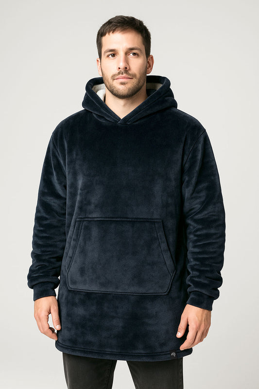 KRB K410 ― Unisex Oversize Lounge Poncho Hoodie - Navy Night Blau