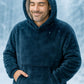 KRB K410 ― Unisex Oversize Lounge Poncho Hoodie - Navy Night Blau