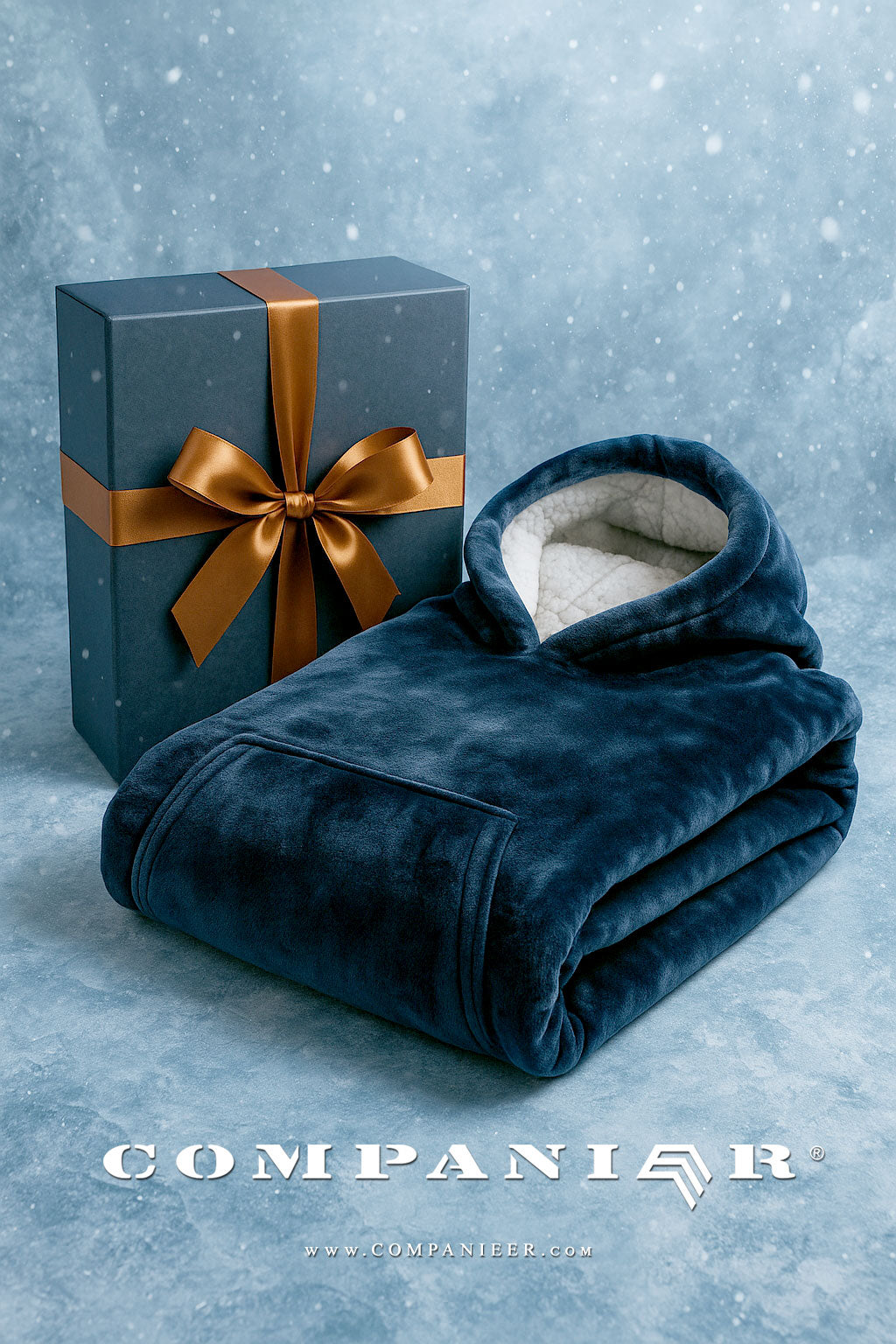 KRB K410 ― Unisex Oversize Lounge Poncho Hoodie - Navy Night Blau