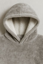 KRB K410 ― Unisex Oversize Lounge Poncho Hoodie - Snow Light Grau