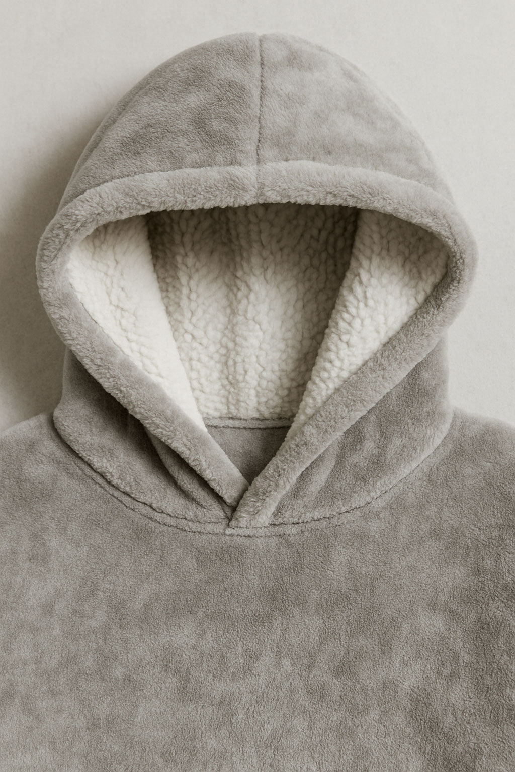 KRB K410 ― Unisex Oversize Lounge Poncho Hoodie - Snow Light Grau