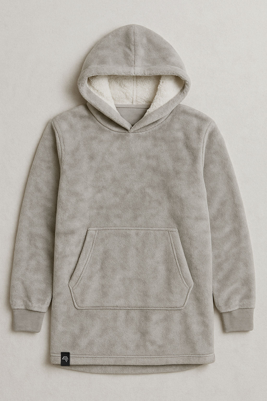 KRB K410 ― Unisex Oversize Lounge Poncho Hoodie - Snow Light Grau
