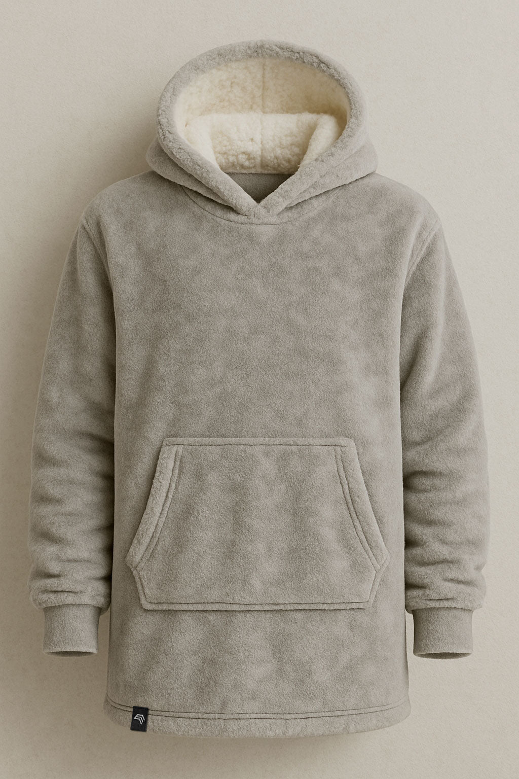 KRB K410 ― Unisex Oversize Lounge Poncho Hoodie - Snow Light Grau