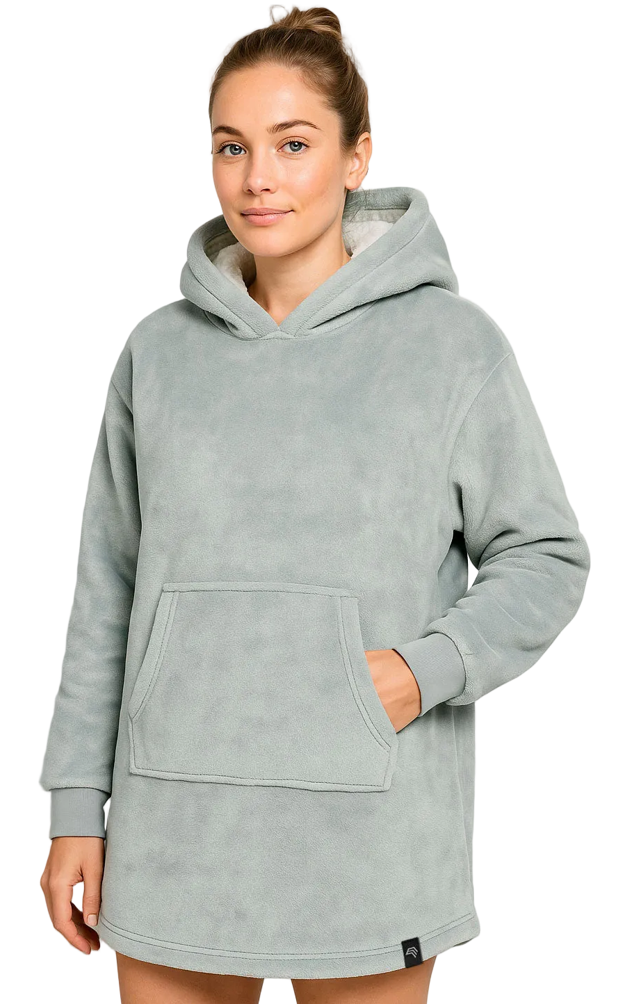 KRB K410 ― Unisex Oversize Lounge Poncho Hoodie - Snow Light Grau