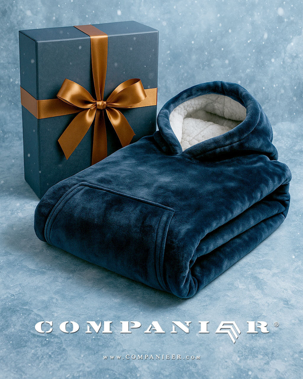KRB K410 ― Unisex Oversize Lounge Poncho Hoodie - Navy Night Blau