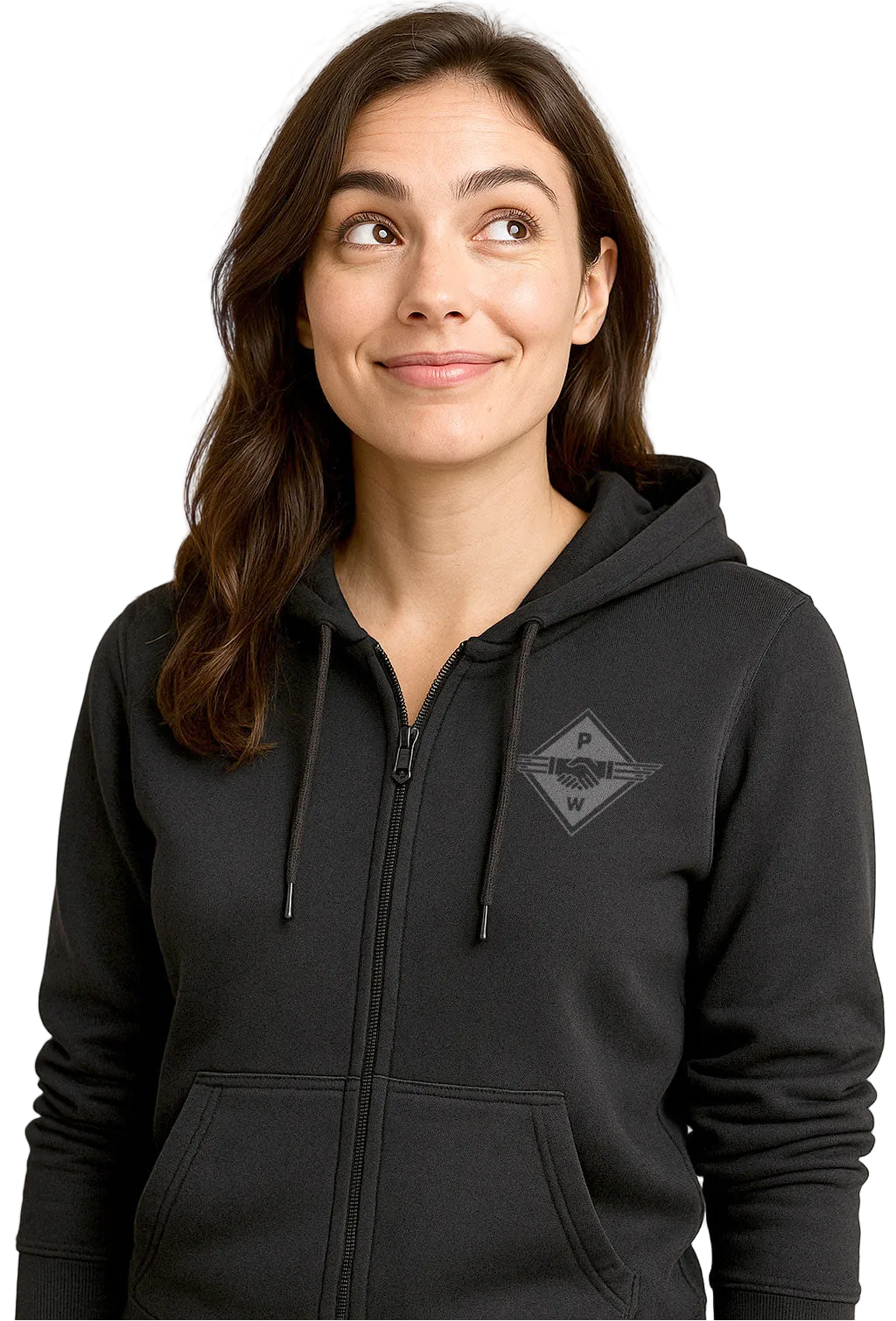 Hands PW ― Ladies Zip Hoodie Sweat Jacket - Schwarz