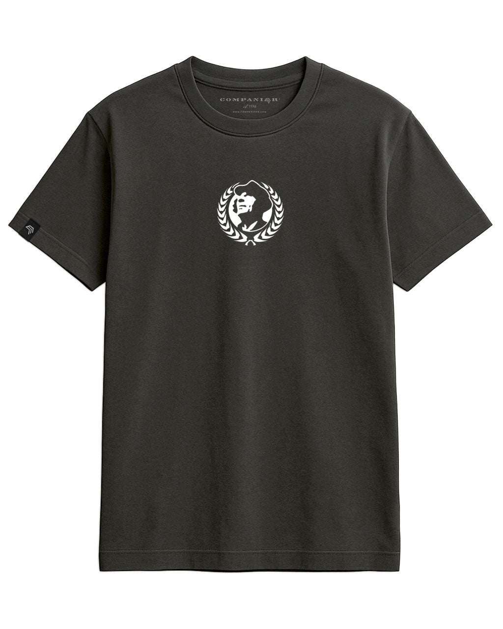 Ährenkranz COMPANIEER ― Herren Unisex Konterfei Logo T-Shirt – Schwarz