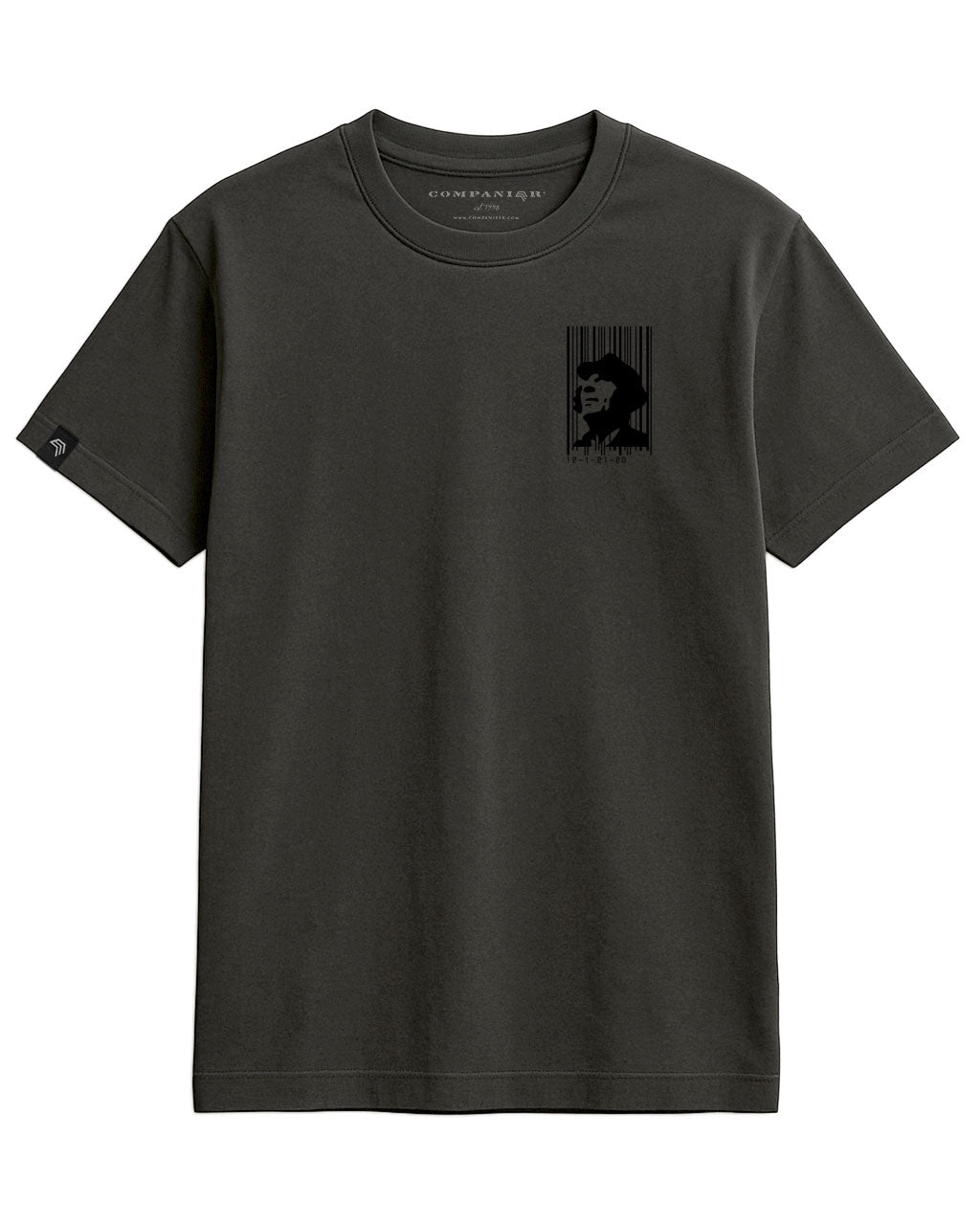 Barcode COMPANIEER — Men's Unisex Counterfeit Logo T-Shirt – Black