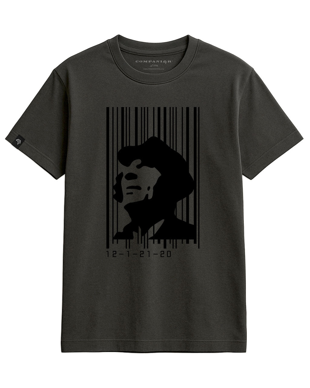 Barcode COMPANIEER — Men's Unisex Counterfeit Logo T-Shirt – Black