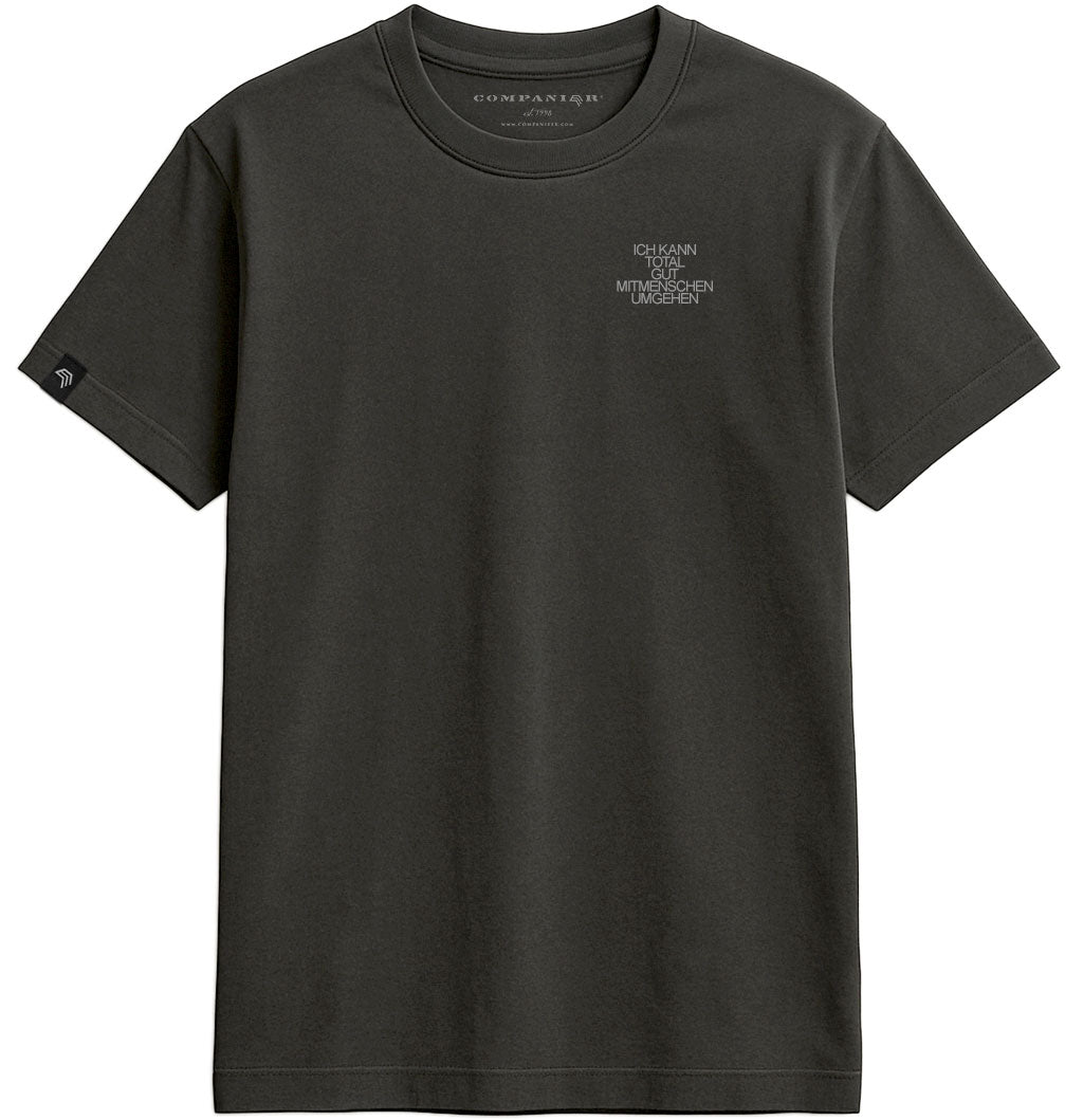Ich kann total gut Mitmenschen umgehen ― Herren Unisex Statement T-Shirt – Schwarz