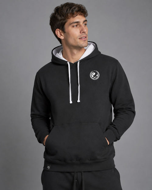 Wreath of Spikes - Unisex Bi-color Hoodie - Black / White