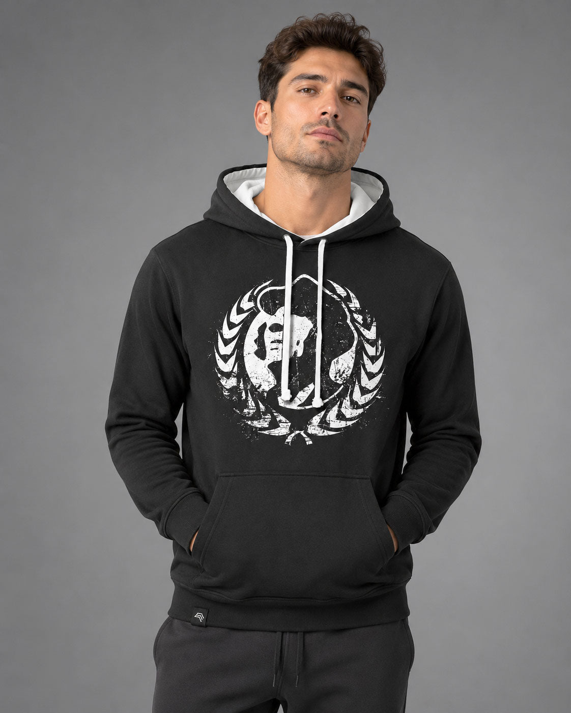 Wreath of Spikes - Unisex Bi-color Hoodie - Black / White