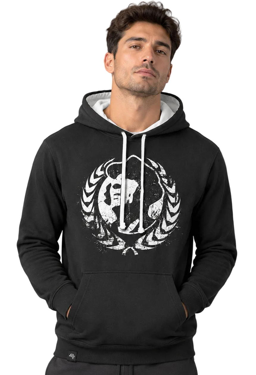 Wreath of Spikes - Unisex Bi-color Hoodie - Black / White