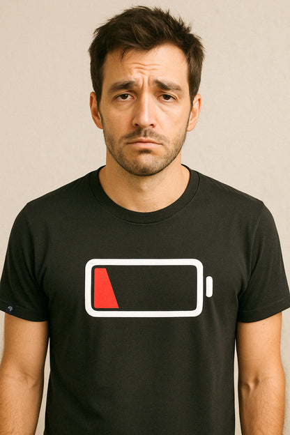 Battery empty ― Unisex Mens T-Shirt - Schwarz