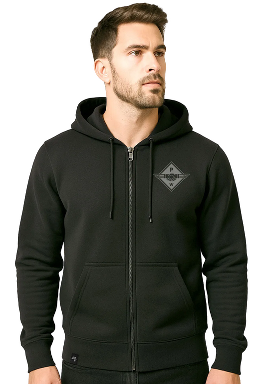 Hands PW - Unisex Men's Zip Hoodie Sweat Jacket - Black