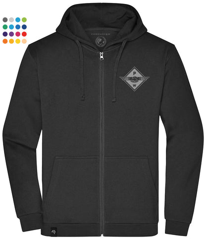 Hands PW ― Unisex Mens Zip Hoodie Sweat Jacket - Schwarz