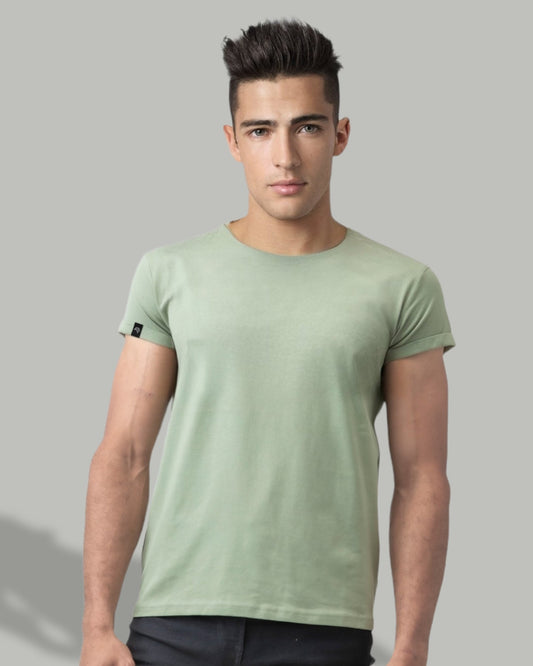 MTS M080 ― Unisex Bio-Baumwolle Roll Sleeve T-Shirt - Soft Olive Grün