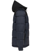 KRB 6163 – Unisex Quilted Parka with Hood - Navy Blue / Black
