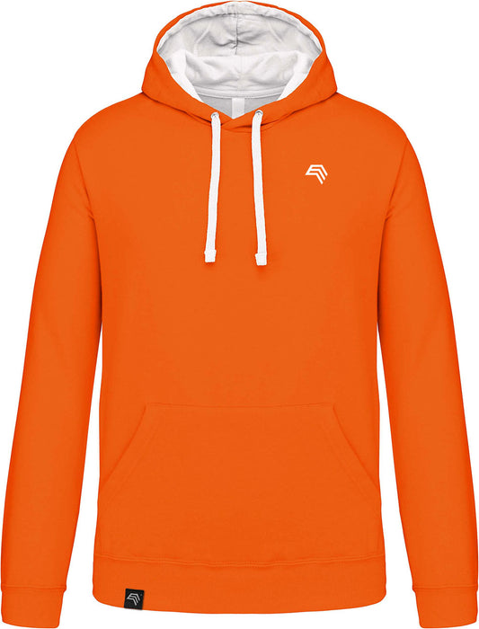 KRB K446 ― Bi-Color Hoodie Sweatshirt - Orange / Weiß