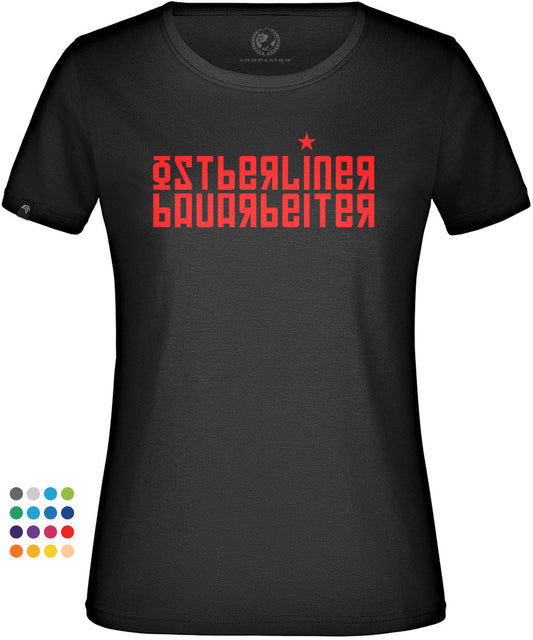 Ostberliner Bauarbeiter ― Ladies Girlie T-Shirt - Schwarz