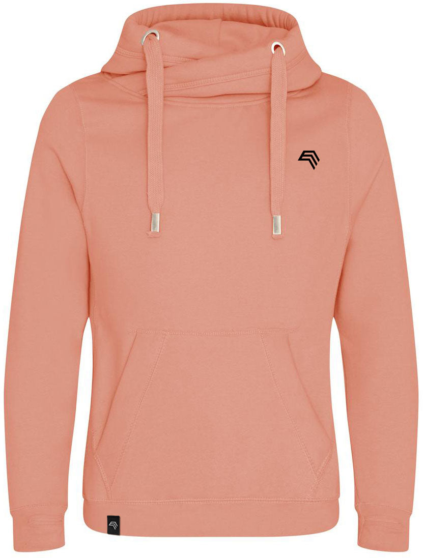 JDS 0021 ― Cross Neck Hoodie - Dusty Pink