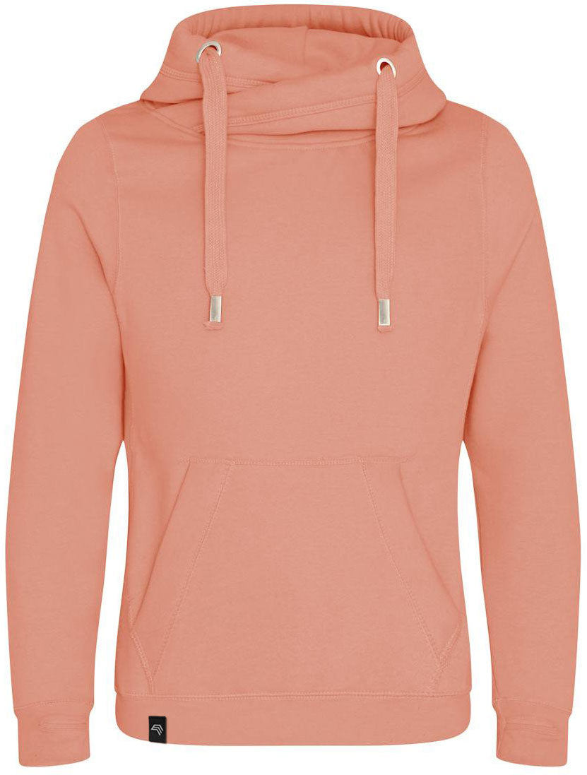 JDS 0021 ― Cross Neck Hoodie - Dusty Pink