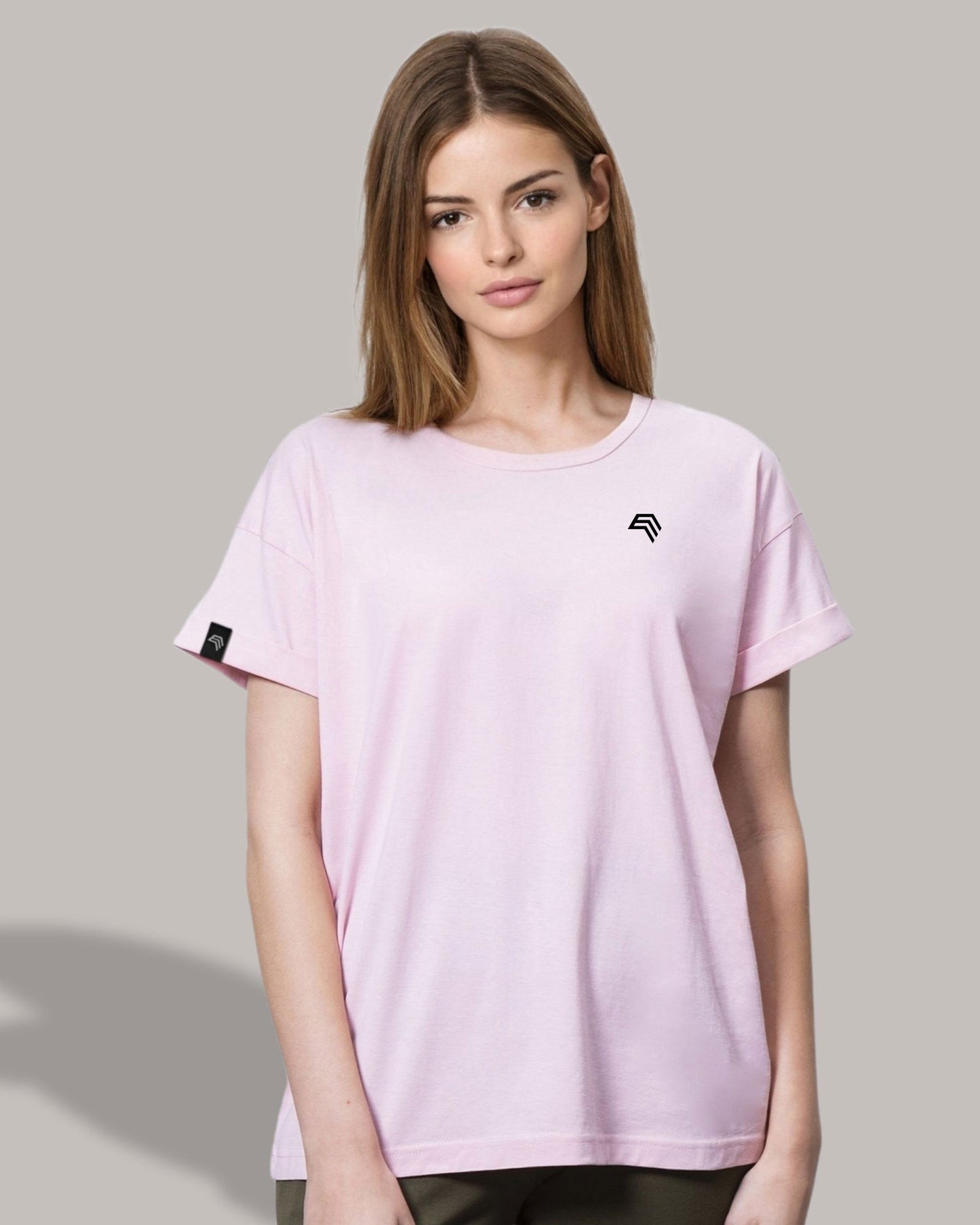 ― % ― MTS M193 ― Women's Bio-Baumwolle Oversized T-Shirt - Pink Rot [S / M]
