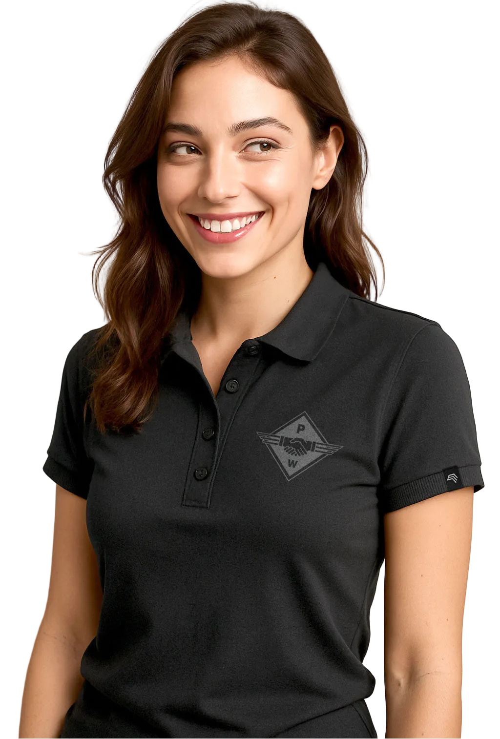 Hands PW ― Ladies Polo Shirt - Schwarz