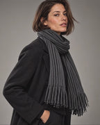 CHB 9798 ― Strickschal mit markantem Zweifarb-Rippdesign