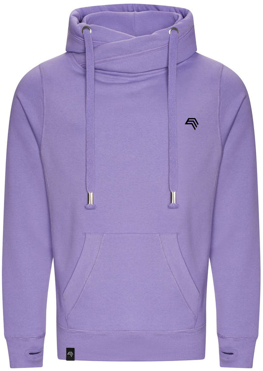 JDS 0021 ― Cross Neck Überkreuz Hoodie - Violett Lavender Lila