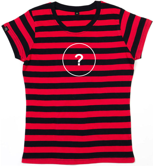 ― % ― MTS M110 ― Weiches Damen Stripy Bio-Baumwolle T-Shirt - Schwarz / Rot [M]