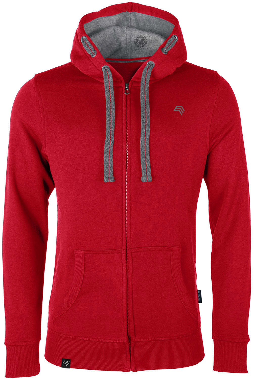 RMH 0701 ― Heavy Bi-color Hoodie Sweat Jacket - Red