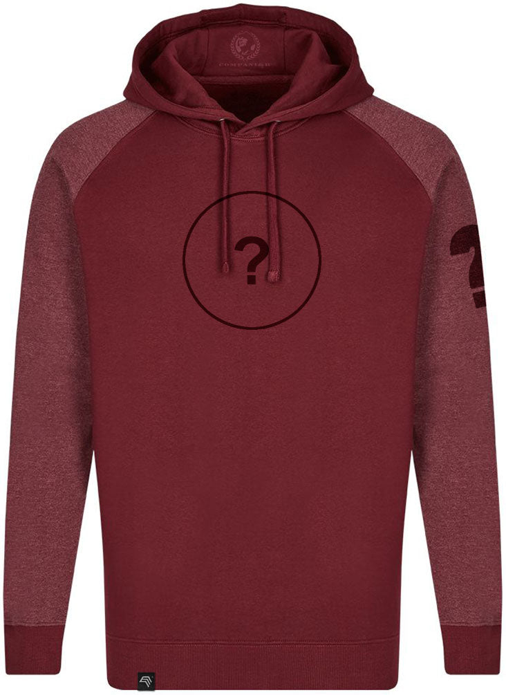 MMT 0611 ― Bi-Color No Pocket Hoodie Sweatshirt - Burgund / Rot Melange