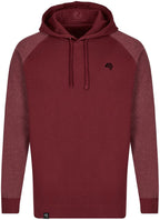 MMT 0611 ― Bi-Color No Pocket Hoodie Sweatshirt - Burgundy / Red Melange