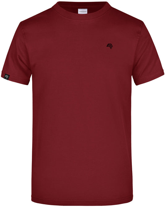― % ― JAN 0002/ ― Herren Komfort T-Shirt - Burgund Rot [3XL]