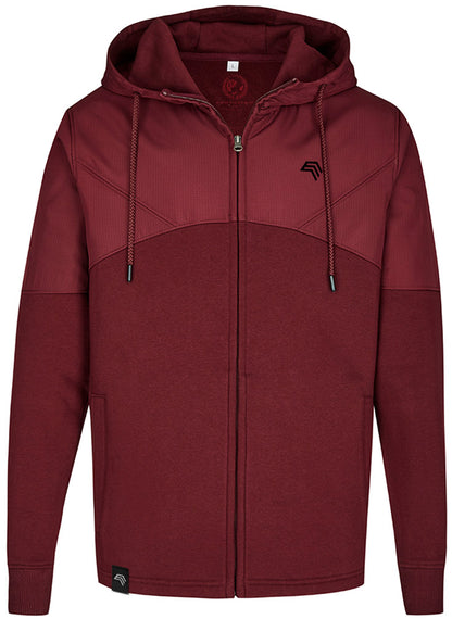 MMT 0910 ― Material-Mix Sweat Jacket - Burgundy Rot