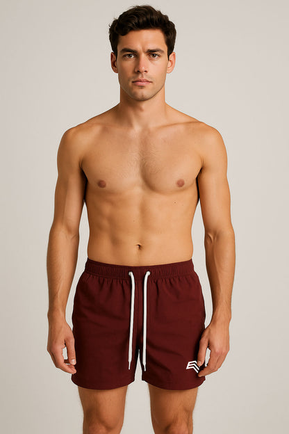BBD 0050 ― Herren Swim Shorts Badehose - Cherry Rot Braun
