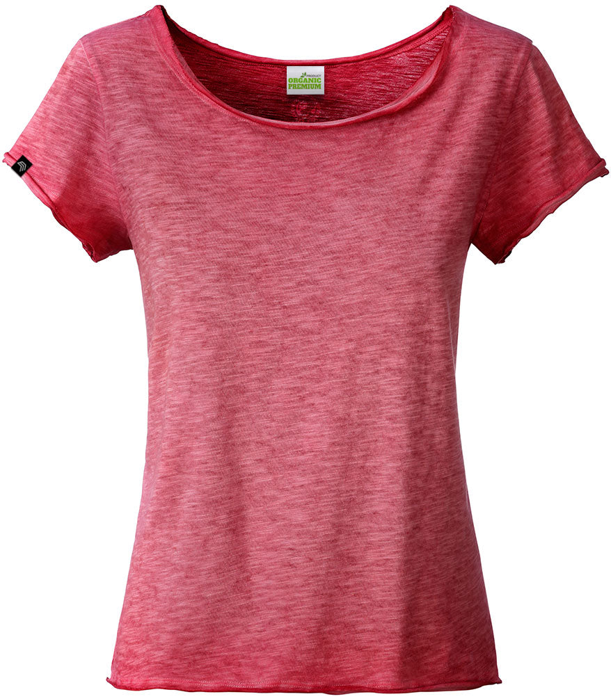Auslaufartikel ― JAN 8015 ― Damen Bio-Baumwolle Flammgarn T-Shirt - Chili Rot
