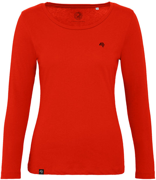 ― % ― BAC TW071/ ― Damen Bio-Baumwolle Longsleeve T-Shirt - Rot [2XL]