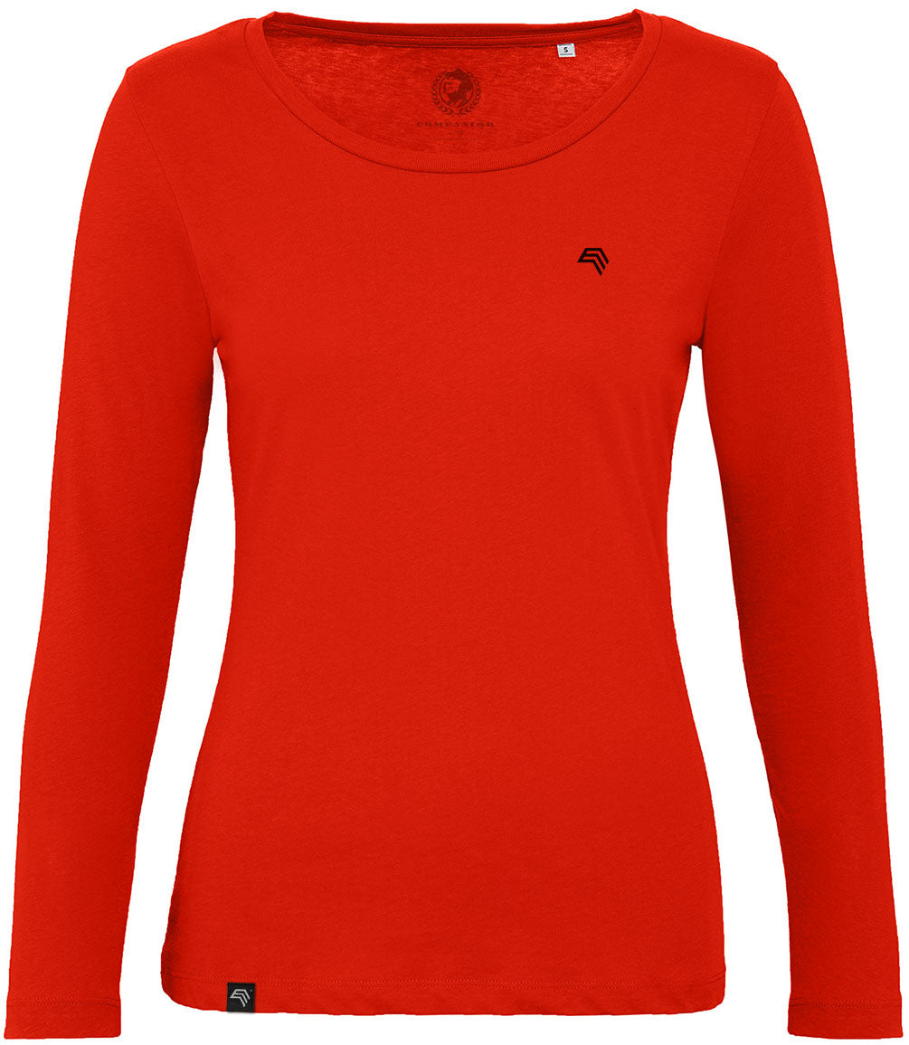 ― % ― BAC TW071/ ― Damen Bio-Baumwolle Longsleeve T-Shirt - Rot [2XL]