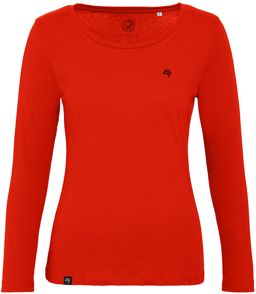 BAC TW071 ― Women's Organic Cotton Long Sleeve T-Shirt - Red