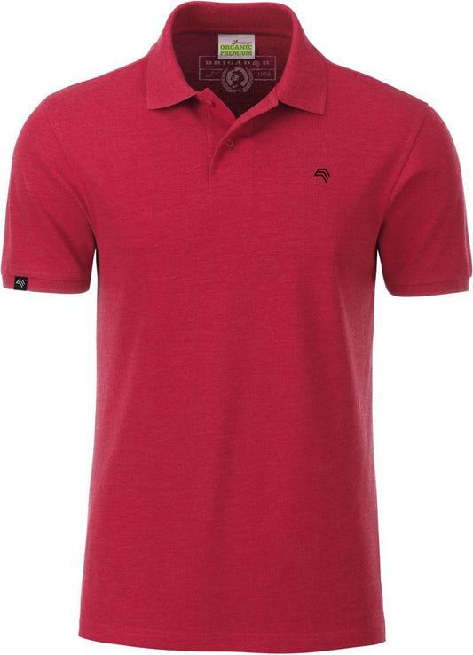 JAN 8010 ― Herren Bio-Baumwolle Polo Shirt - Carmine Rot Melange