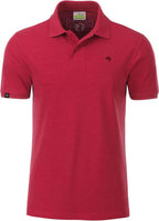 JAN 8010 ― Men's Organic Cotton Polo Shirt - Carmine Red Mélange