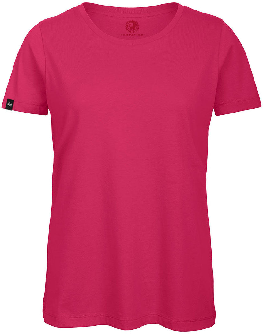 ― % ― BAC TW043 ― Women's Bio-Baumwolle Medium-Fit T-Shirt - Fuchsia Pink / S / M