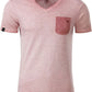 Auslaufartikel ― JAN 8016 ― Herren Bio-Baumwolle V-Neck Flammgarn T-Shirt - Soft Pink